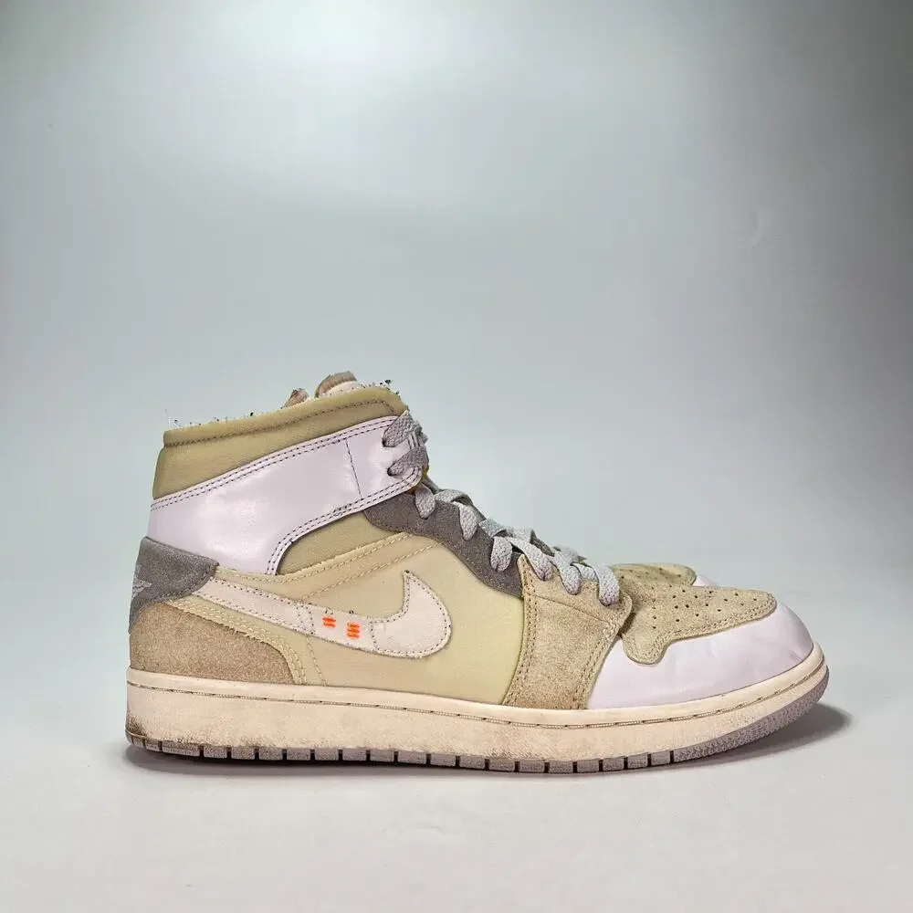 Nike Air Jordan 1 Mid SE Craft Inside Out White Grey DM9652-100 Men's Size 9.5